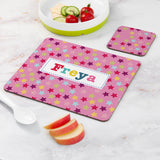 Personalised Girl’s Patterned Placemat & Coaster Set: 10 - Placemats By Gift Moments