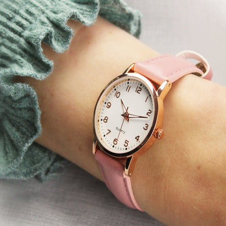 Personalised Girls Pink & Rose Gold Watch: 7 - Watches By Gift Moments