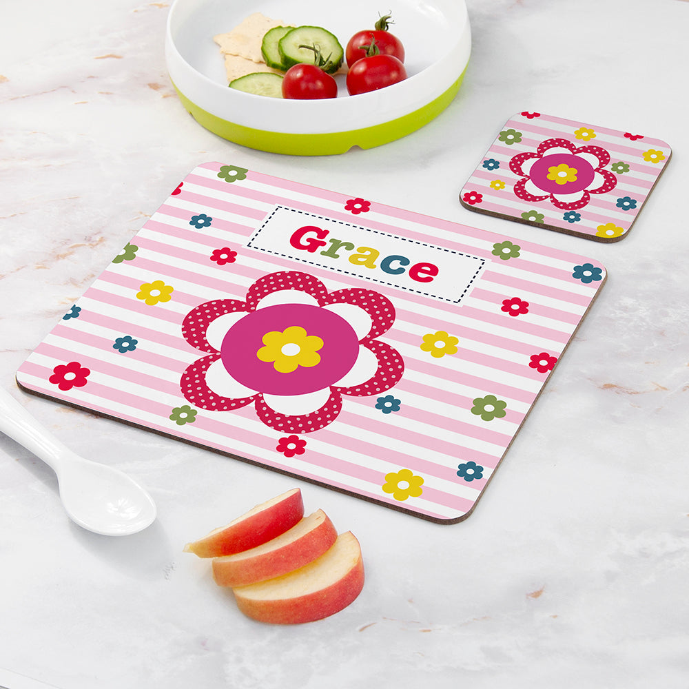 Personalised Girl’s Placemat & Coaster Set: 11 - Placemats By Gift Moments