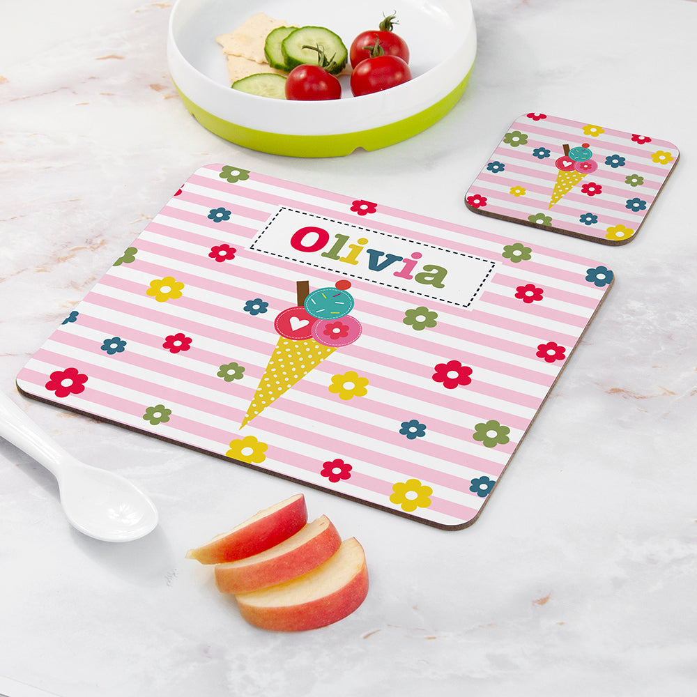 Personalised Girl’s Placemat & Coaster Set: 17 - Placemats By Gift Moments