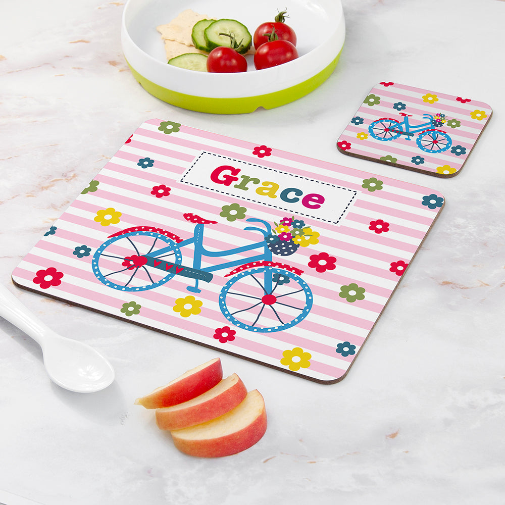 Personalised Girl’s Placemat & Coaster Set: 12 - Placemats By Gift Moments