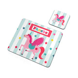 Personalised Unicorn Placemat & Coaster Set: 3 - Placemats By Gift Moments