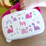 Personalised Pink Dinosaurs Lunch Box: 4 - Lunch Boxes & Bags By Gift Moments