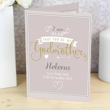 Personalised Godmother Thank You Card: 1 - Greeting Cards By Gift Moments