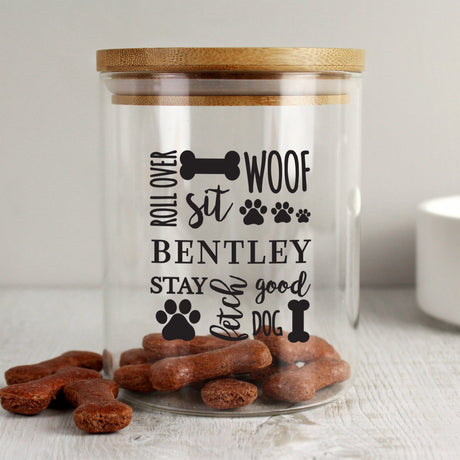 Personalised Glass Dog Treat Jar: 1 - Pet Products By Gift Moments