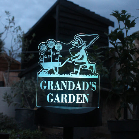 Personalised Gnome Solar Garden Light: 2 - Solar Lights By Gift Moments