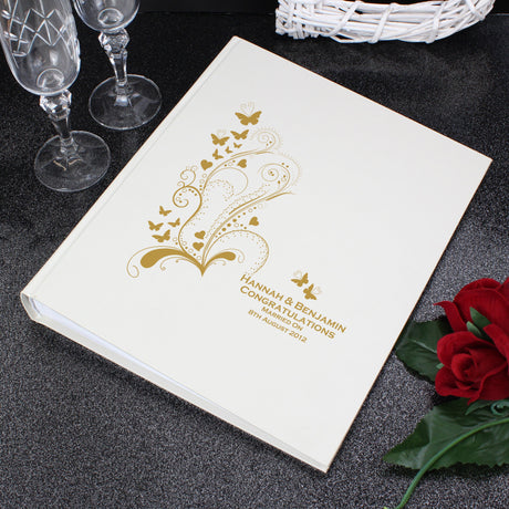 Personalised Gold Butterfly Swirl Photo Album: 1 - Photo Albums By Gift Moments