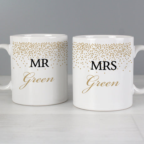 Personalised Gold Confetti Mug Set: 1 - Mugs By Gift Moments