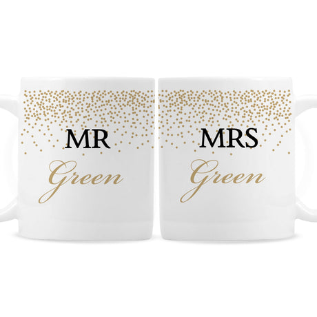 Personalised Gold Confetti Mug Set: 3 - Mugs By Gift Moments