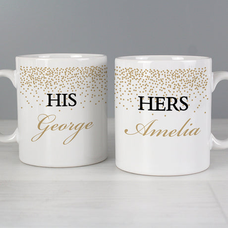 Personalised Gold Confetti Mug Set: 6 - Mugs By Gift Moments