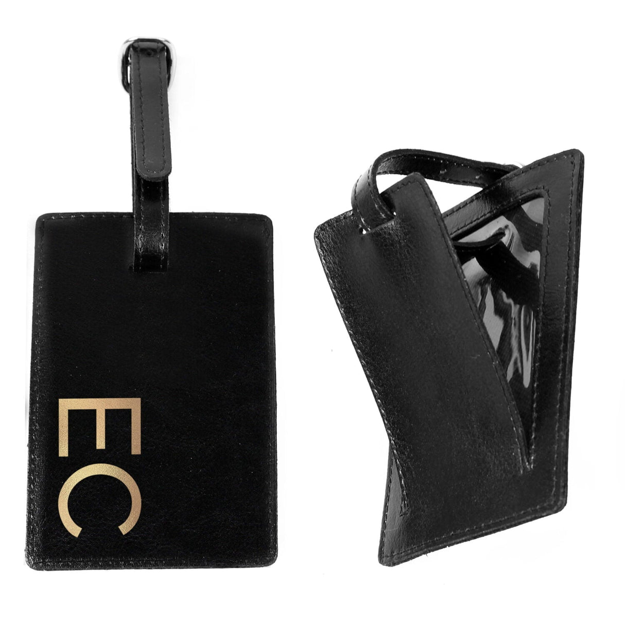 Personalised Gold Initials Leather Luggage Tag: 4 - Luggage Tags By Gift Moments