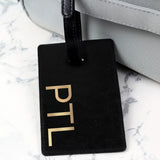 Personalised Gold Initials Leather Luggage Tag: 1 - Luggage Tags By Gift Moments