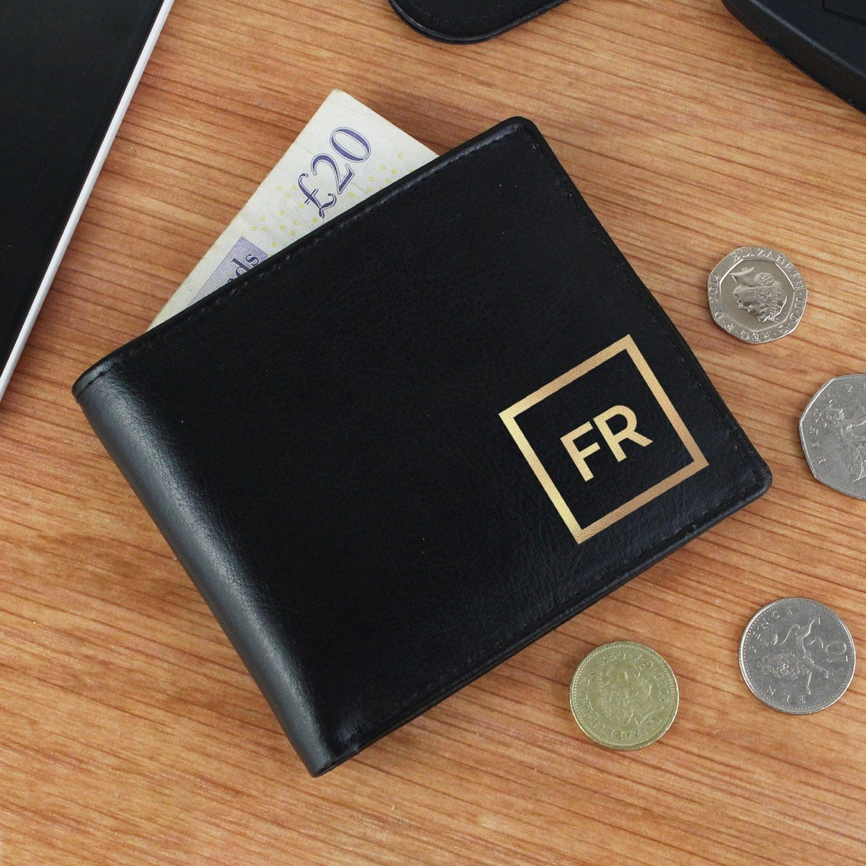 Personalised Leather Wallet with Gold Initials: 1 - Wallets & Money Clips By Gift Moments