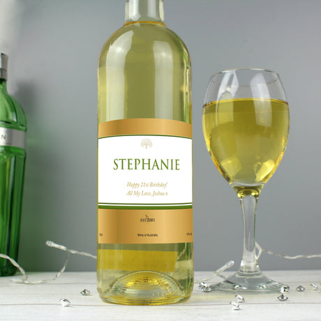 Personalised Gold Label Chardonnay White Wine: 1 - Wine By Gift Moments