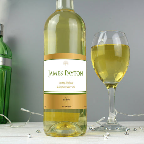 Personalised Gold Label Chardonnay White Wine: 4 - Wine By Gift Moments