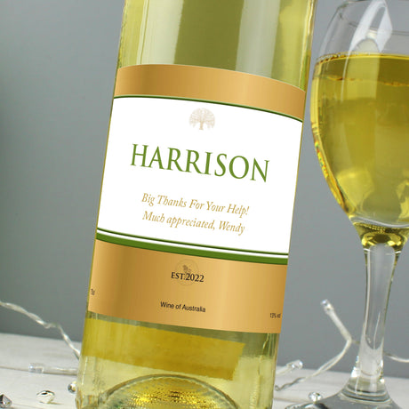 Personalised Gold Label Chardonnay White Wine: 3 - Wine By Gift Moments