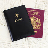 Personalised Gold Name Leather Passport Holder: 1 - Passport Holders By Gift Moments