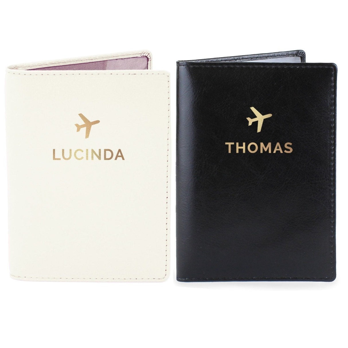 Personalised Gold Name Passport Holders Set: 4 - Passport Holders By Gift Moments