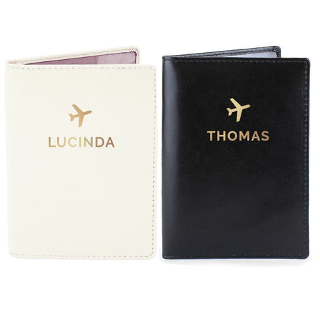 Personalised Gold Name Passport Holders Set: 4 - Passport Holders By Gift Moments