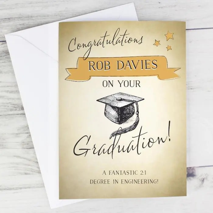 Personalised Gold Star Graduation Card: 1 - Greeting Cards By Gift Moments