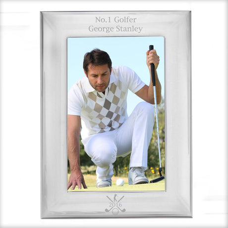 Personalised Golf Silver Photo Frame 6x4: 3 - Photo Frames By Gift Moments