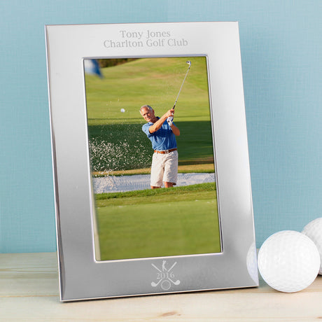 Personalised Golf Silver Photo Frame 6x4: 1 - Photo Frames By Gift Moments