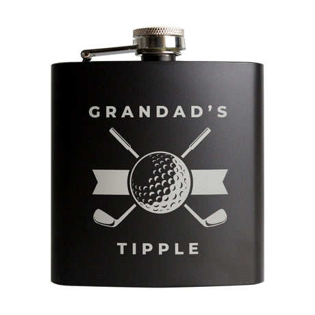 Personalised Black Golf Hip Flask: 5 - Hip Flasks By Gift Moments