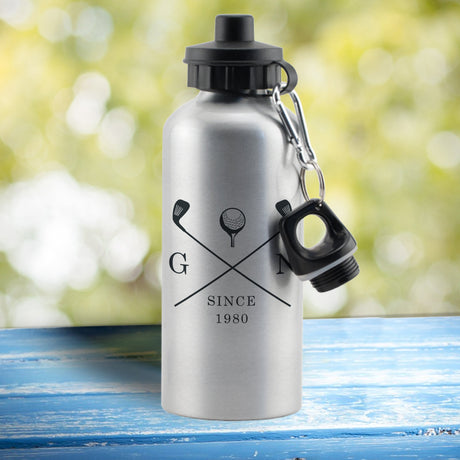 Personalised Golf Clubs Silver Bottle: 1 - Water Bottles By Gift Moments