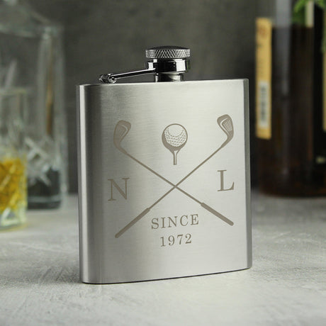 Personalised Golf Stainless Steel Hip Flask: 3 - Hip Flasks By Gift Moments