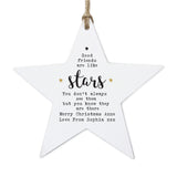 Personalised Wooden Star Decoration for Friends: 3 - Christmas Decorations By Gift Moments