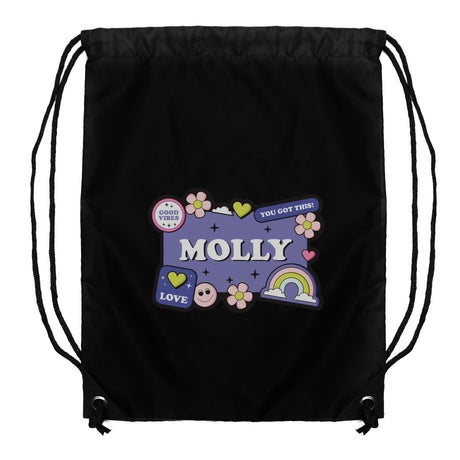 Personalised Good Vibes Black Kit Bag: 5 - Kids Bags By Gift Moments