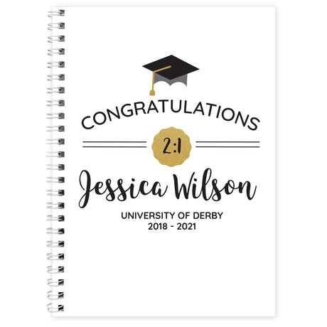 Personalised Graduation A5 Notebook: 2 - Notebooks By Gift Moments