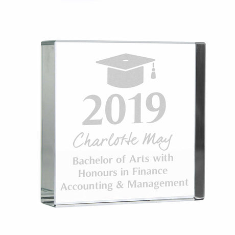 Personalised Graduation Crystal Keepsake Token: 5 - Crystal Tokens By Gift Moments