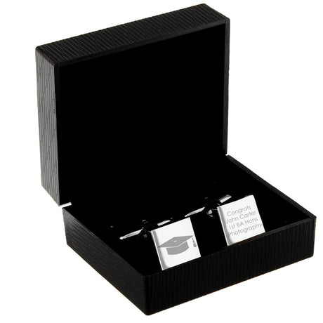 Personalised Graduation Square Cufflinks Gift: 6 - Cufflinks & Tie Slides By Gift Moments