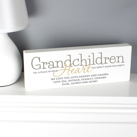 Personalised Grandchildren Wooden Block Sign: 1 - Signs & Plaques By Gift Moments