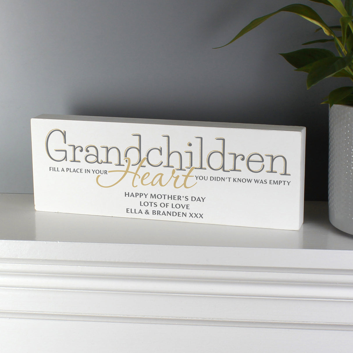 Personalised Grandchildren Wooden Block Sign: 3 - Signs & Plaques By Gift Moments