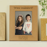 Personalised Great Grandchildren Oak Photo Frame: 1 - Photo Frames By Gift Moments