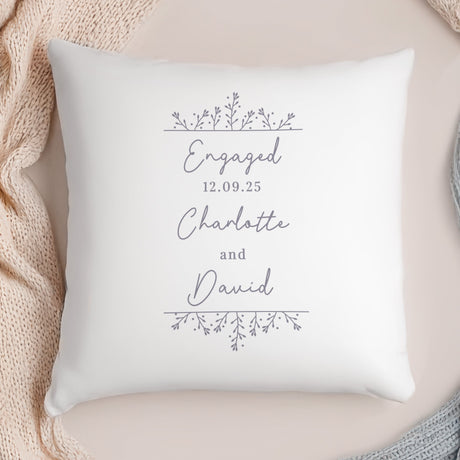 Personalised Grey Floral Cushion: 6 - Cushions By Gift Moments