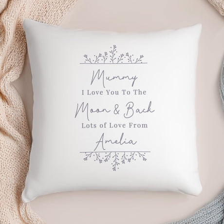 Personalised Grey Floral Cushion: 2 - Cushions By Gift Moments