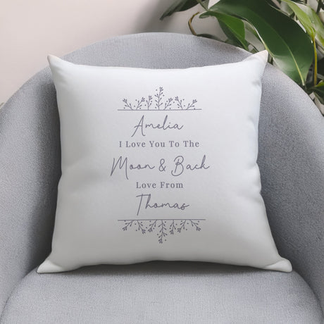 Personalised Grey Floral Cushion: 1 - Cushions By Gift Moments