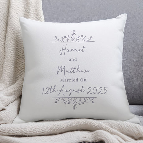 Personalised Grey Floral Cushion: 3 - Cushions By Gift Moments