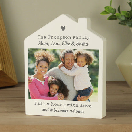 Personalised Grey Heart Photo House Ornament: 1 - Ornaments By Gift Moments