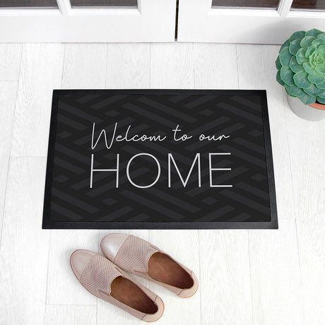 Personalised Grey Pattern Indoor Doormat: 4 - Doormats By Gift Moments