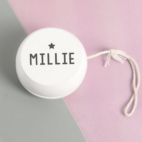 Personalised Grey Star Wooden Yoyo: 2 - Toys By Gift Moments