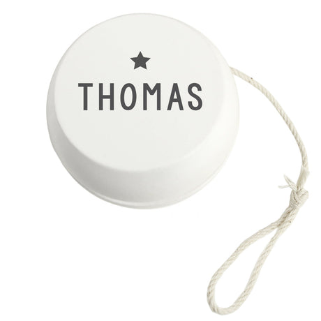 Personalised Grey Star Wooden Yoyo: 3 - Toys By Gift Moments