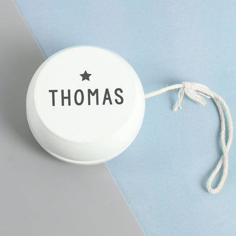 Personalised Grey Star Wooden Yoyo: 1 - Toys By Gift Moments