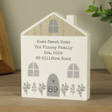 Personalised Grey Wooden House Ornament: 1 - Ornaments By Gift Moments