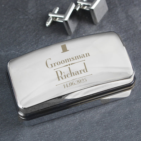 Personalised Groomsman Cufflink Box: 1 - Cufflink Boxes By Gift Moments