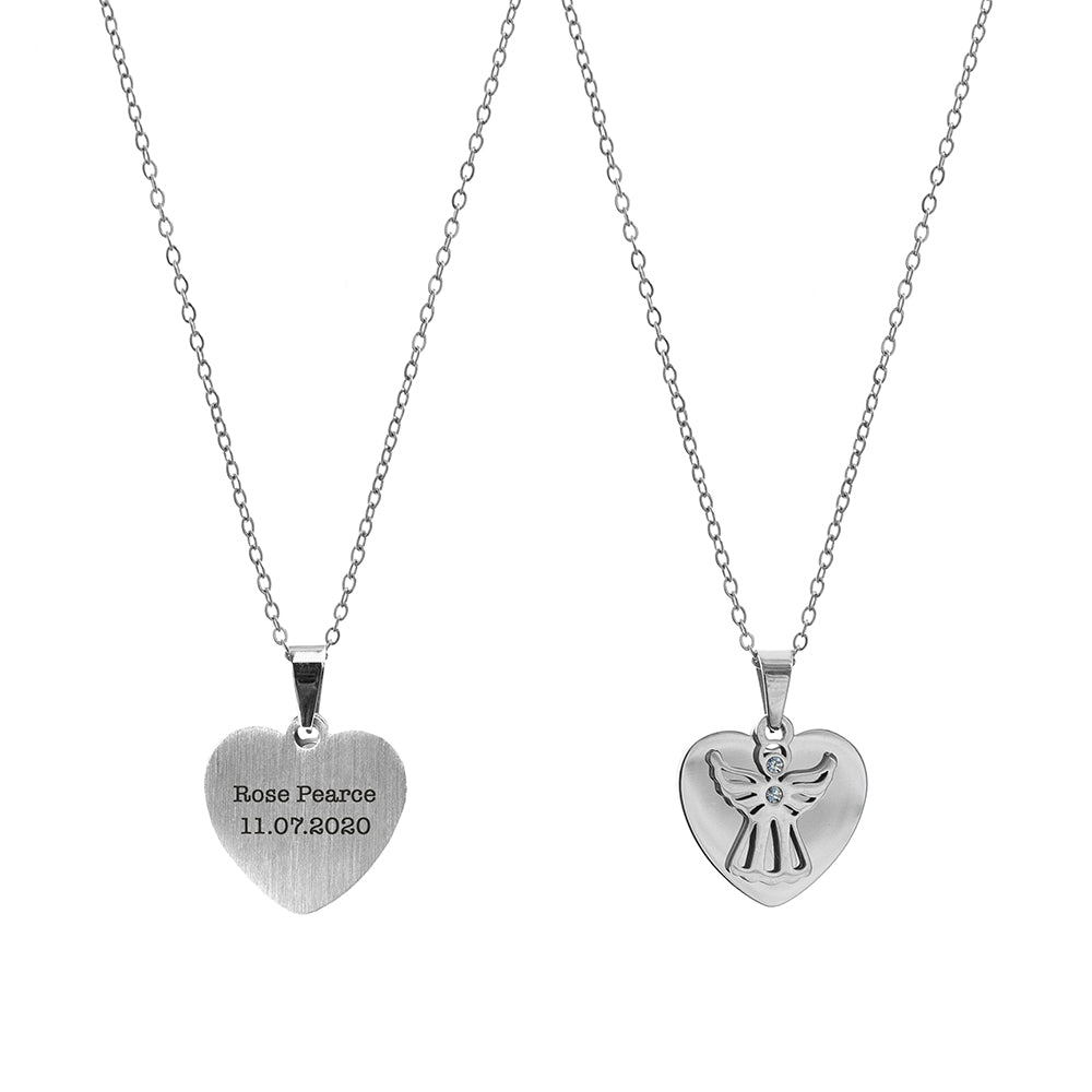 Personalised Guardian Angel Pendant Necklace Silver - Jewellery at Gift Moments