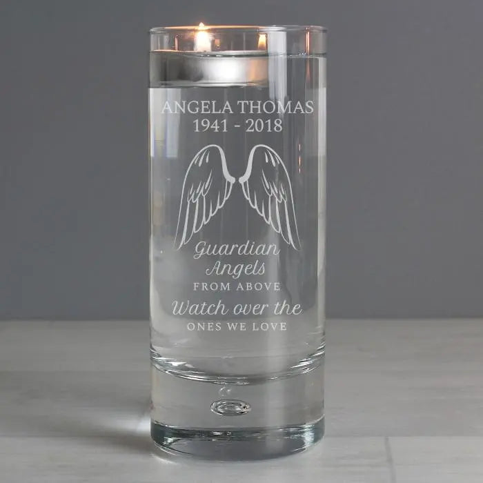 Personalised Angel Wings Candle Holder: 4 - Candle Holders By Gift Moments